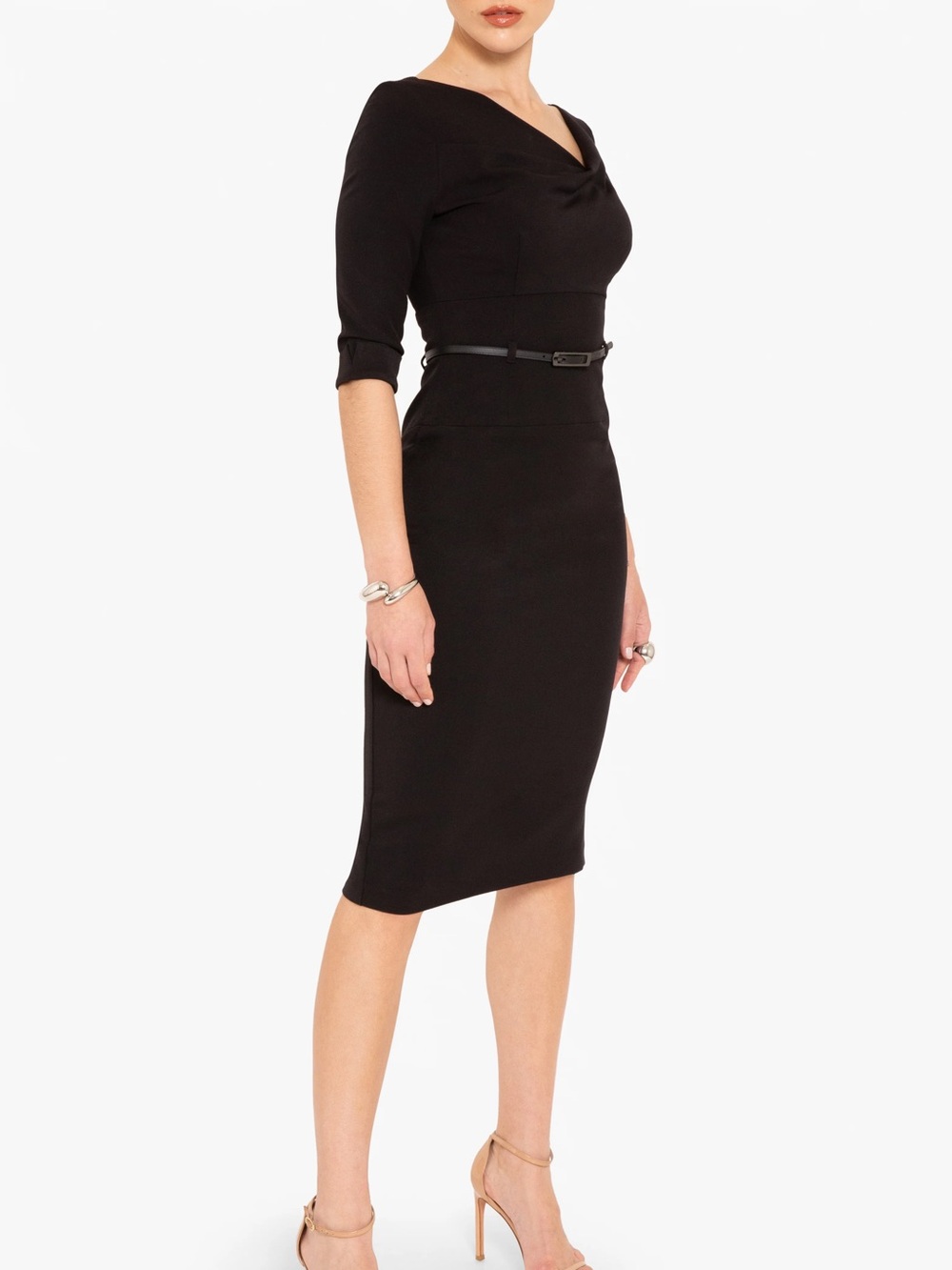 Black Halo Classic 3/4 Sleeve Jackie O Sheath Dress Size 10 NWOT